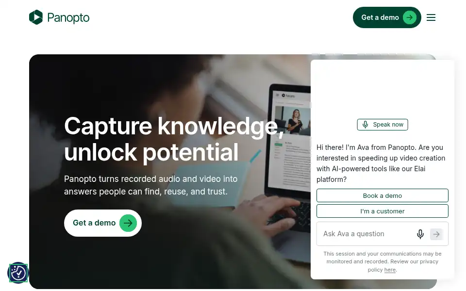 Screenshot of panopto.com