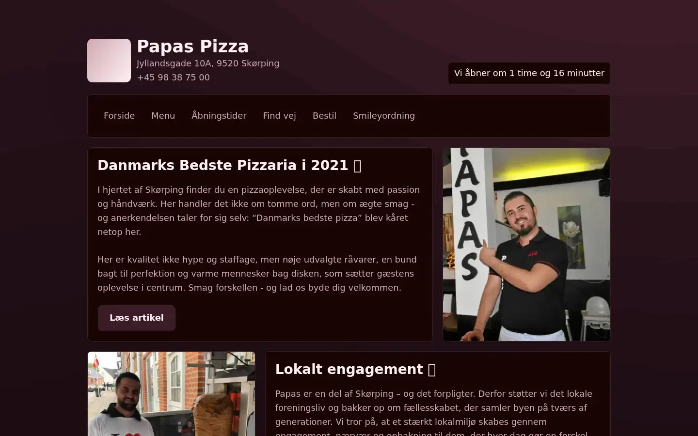 Screenshot of papas.dk