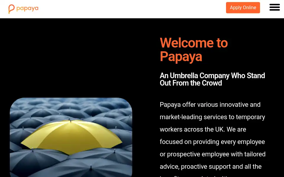Screenshot of papayapay.co.uk