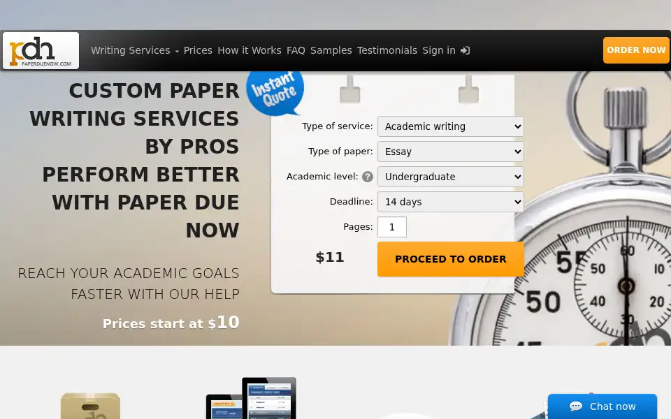 Screenshot of paperduenow.com