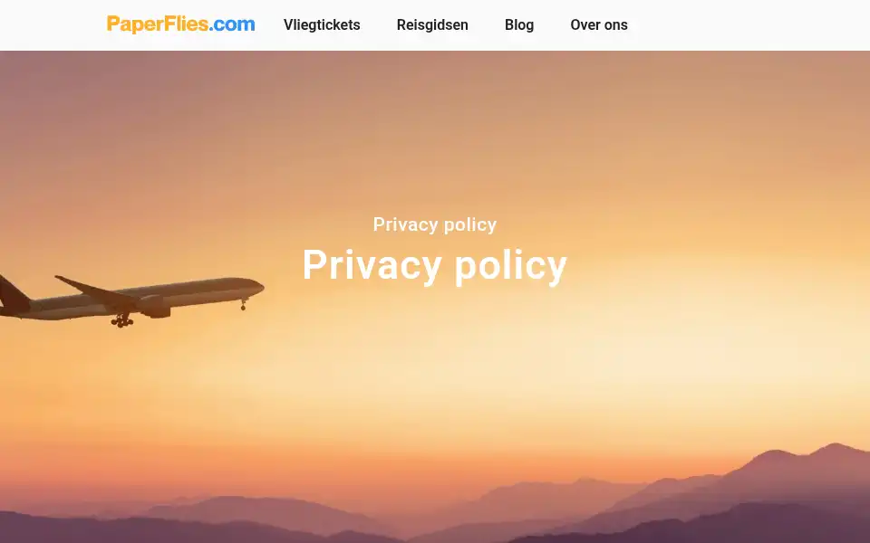 Screenshot of paperflies.com