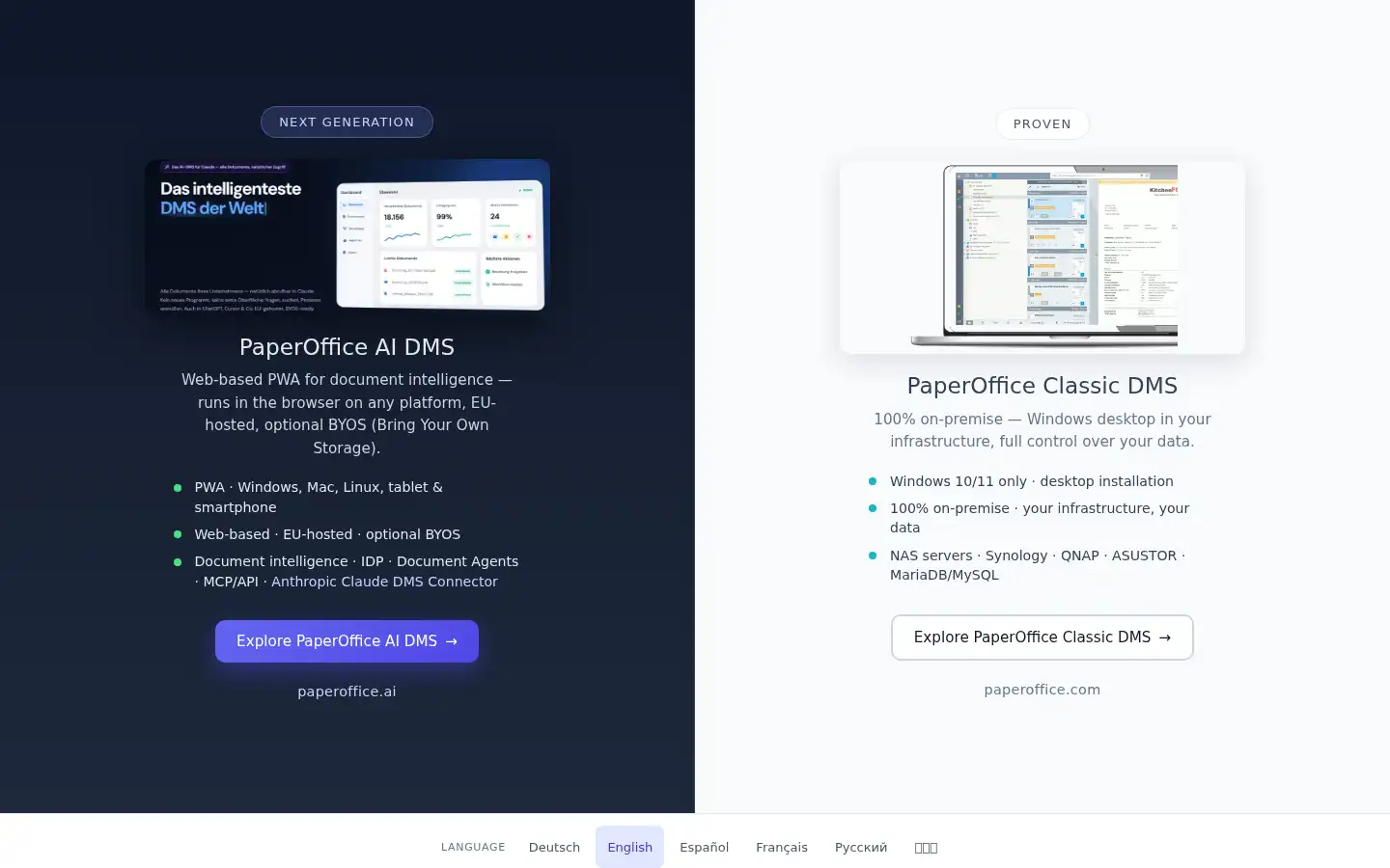 Screenshot of paperoffice.com