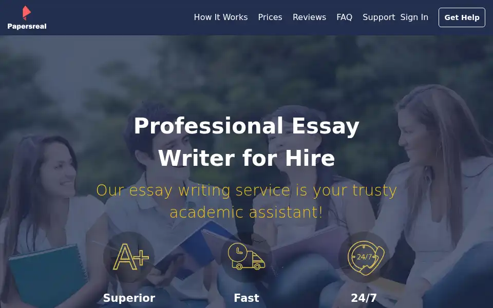 Screenshot of papersreal.com