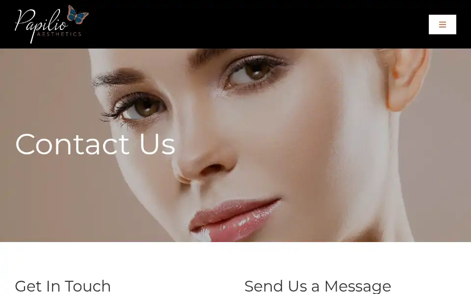 Screenshot of papilioaesthetics.co.uk