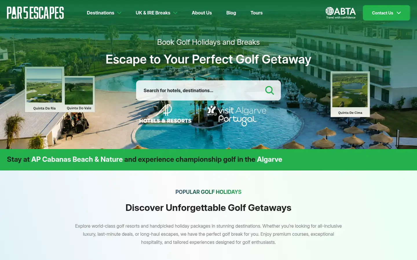 Screenshot of par5escapes.com
