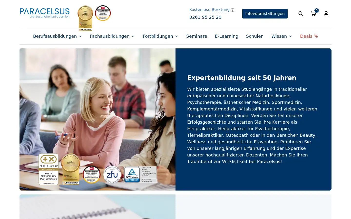 Screenshot of paracelsus.de