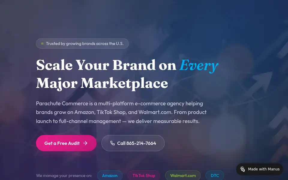 Screenshot of parachutecommerce.com
