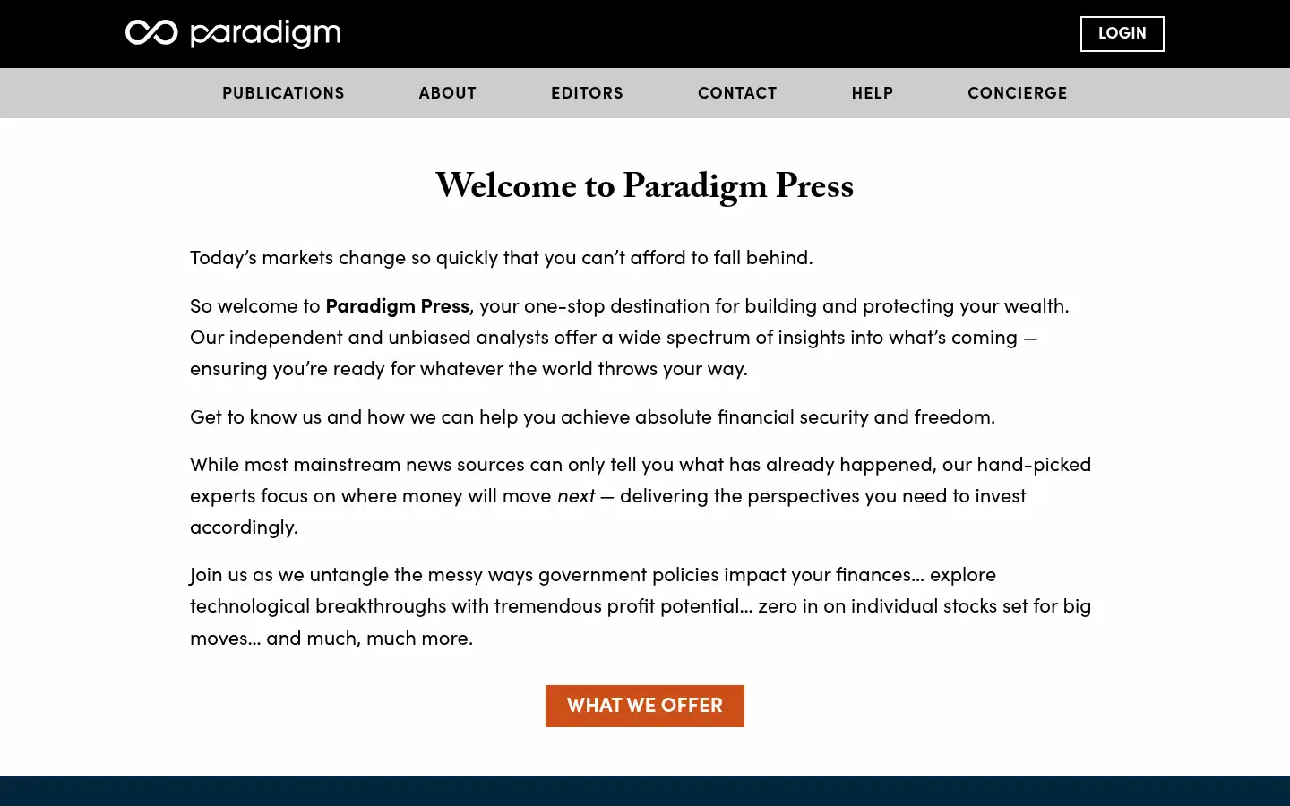 Screenshot of paradigm.press
