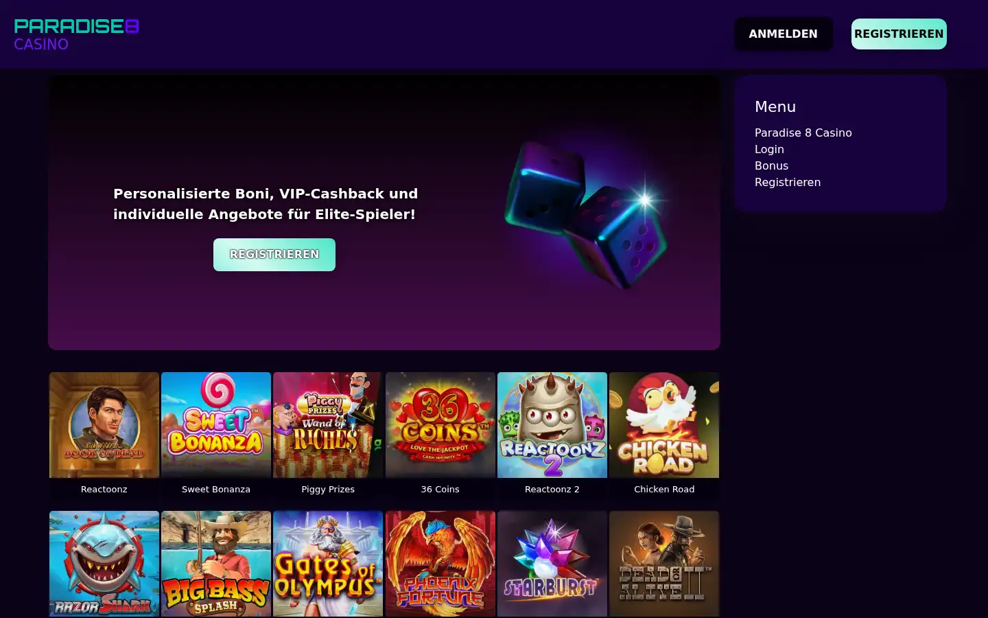 Screenshot of paradise8-eu.com