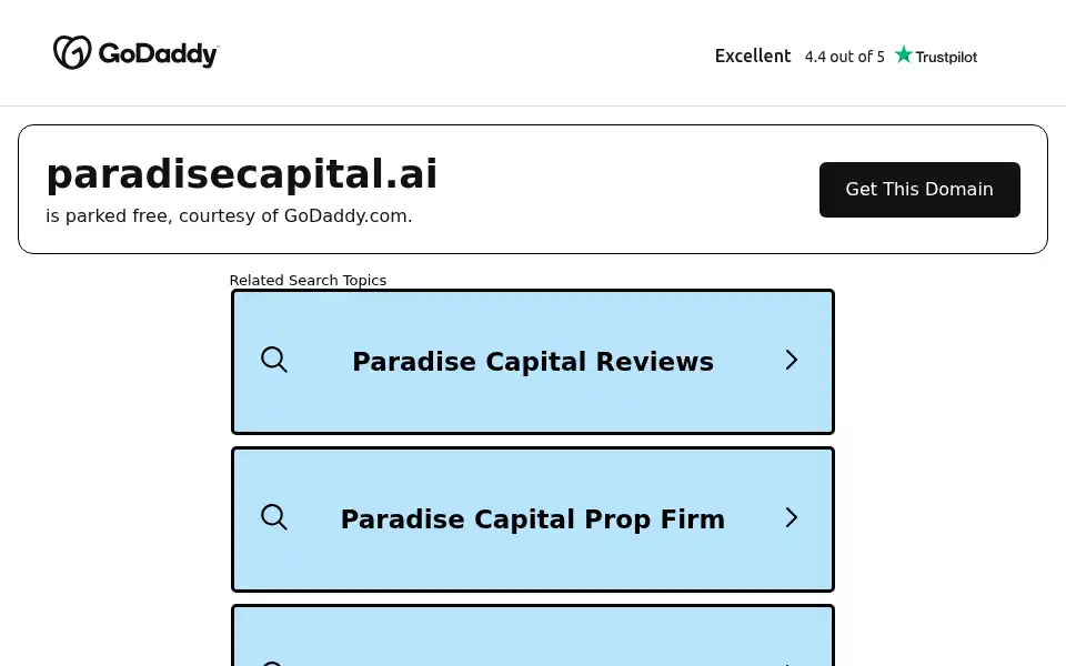 Screenshot of paradisecapital.ai