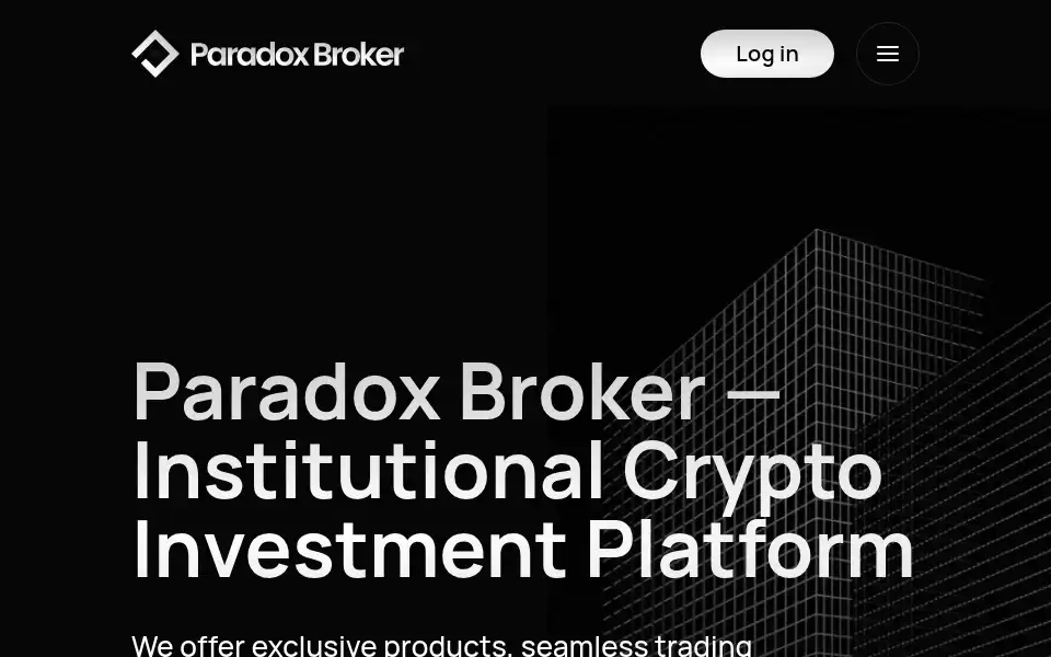 Screenshot of paradoxbroker.com