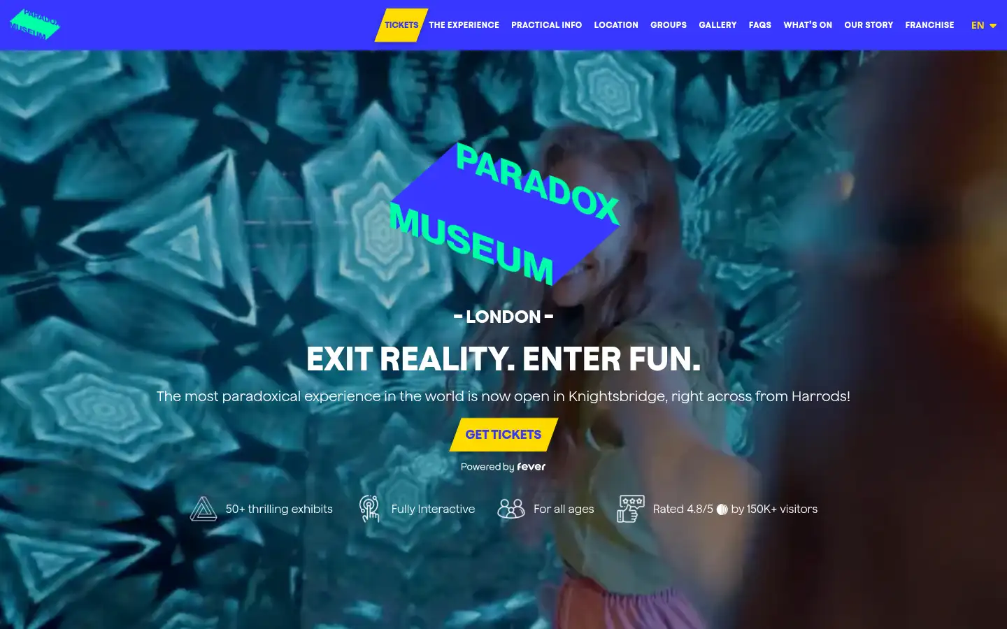 Screenshot of paradoxmuseumlondon.com