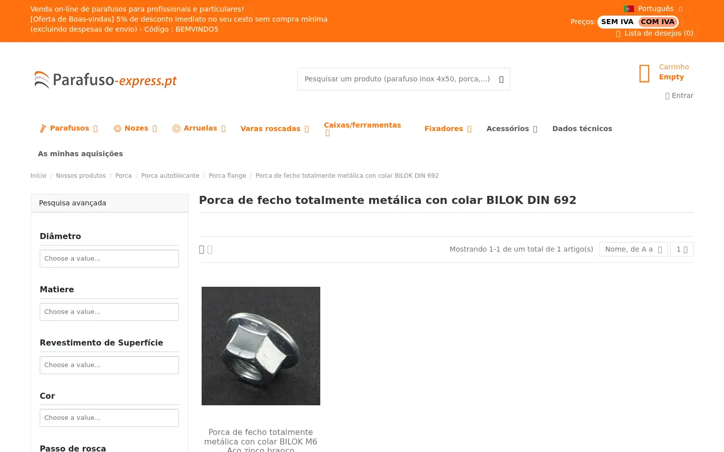 Screenshot of parafuso-express.pt