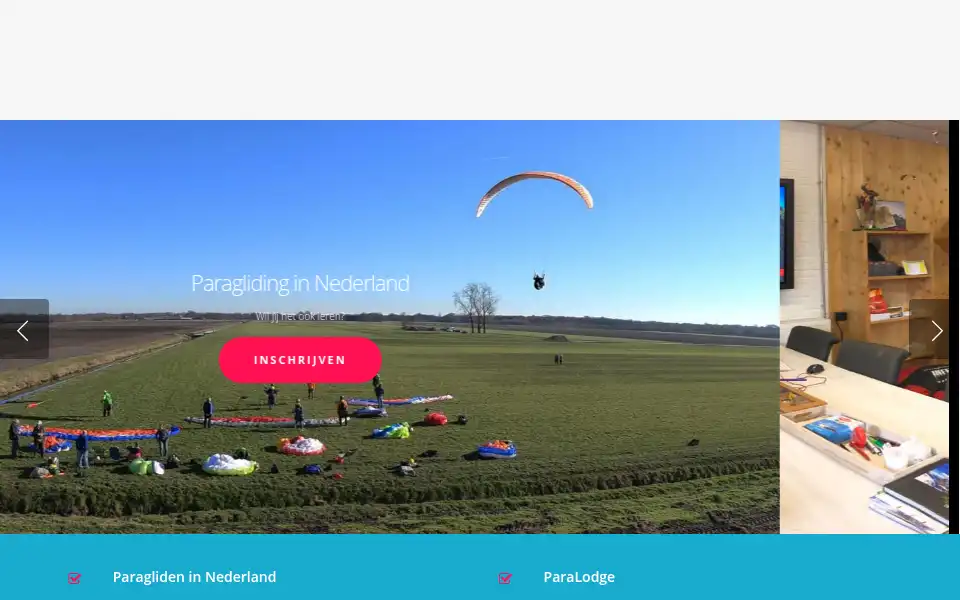 Screenshot of paraglidingschool.nl
