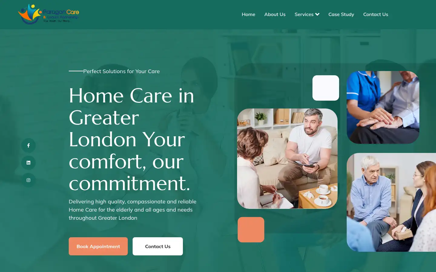 Screenshot of paragonhomecare.org.uk