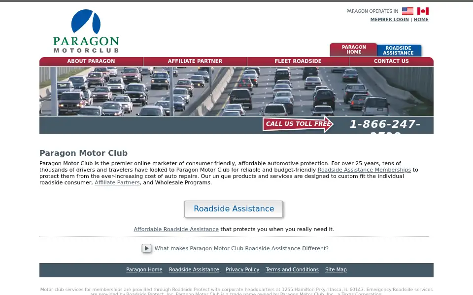Screenshot of paragonmotorclub.com