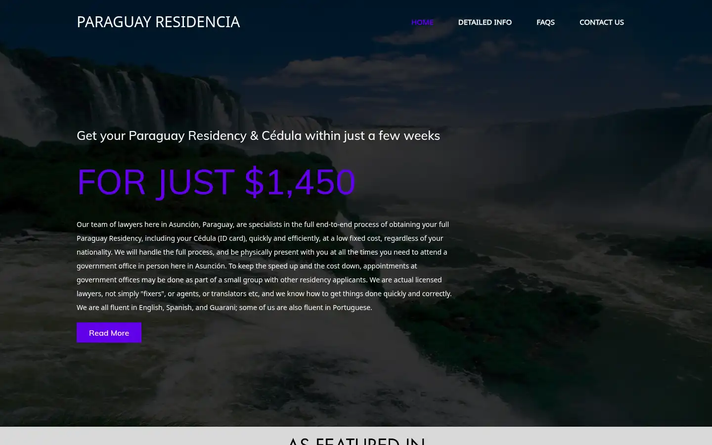 Screenshot of paraguayresidencia.com