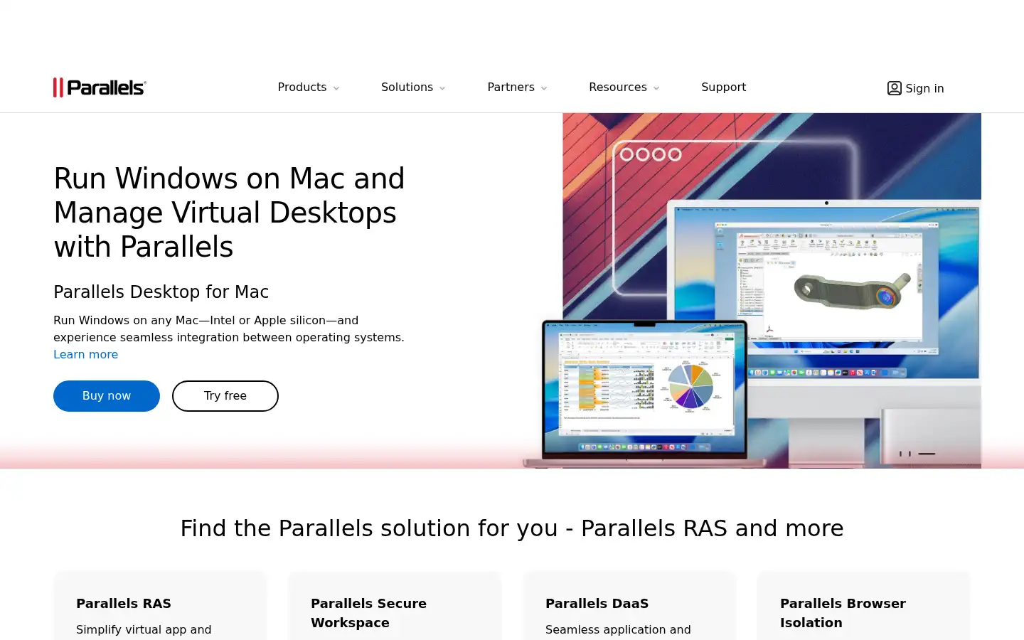 Screenshot of parallels.com