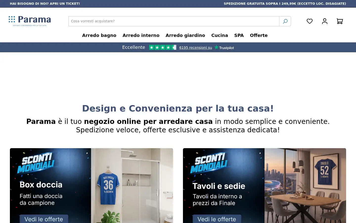 Screenshot of paramashop.it