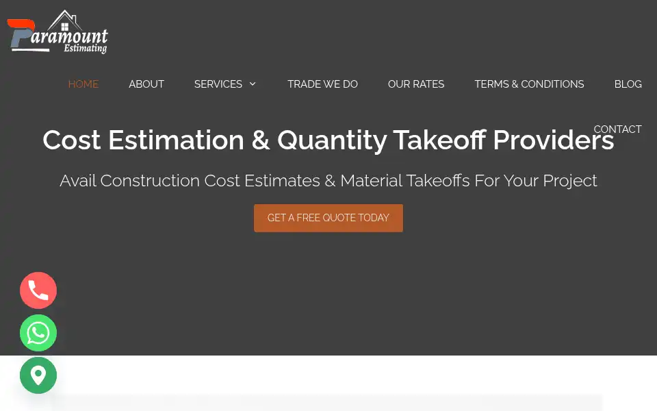 Screenshot of paramountestimating.com