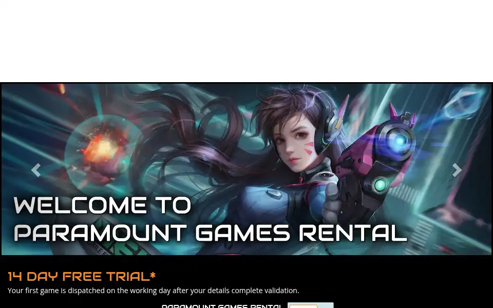 Screenshot of paramountgamesrental.co.uk