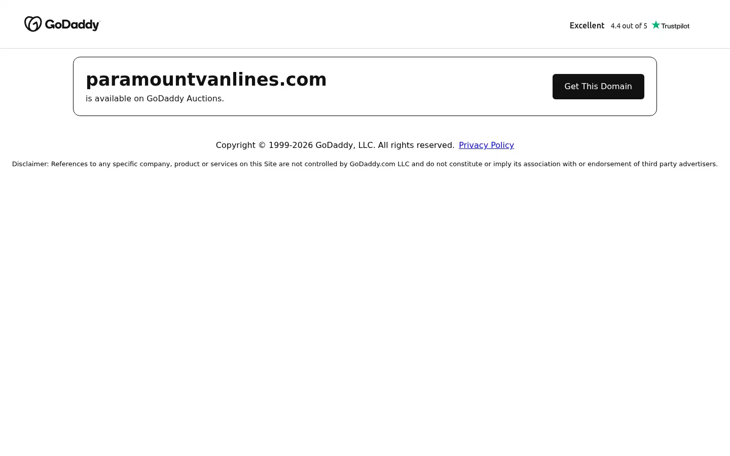 Screenshot of paramountvanlines.com