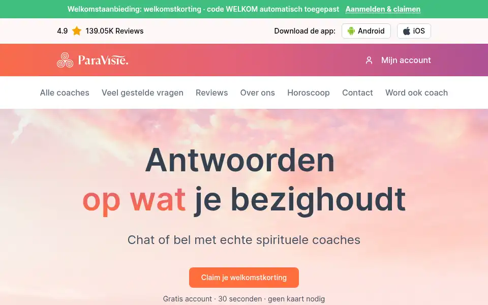 Screenshot of paravisie.nl