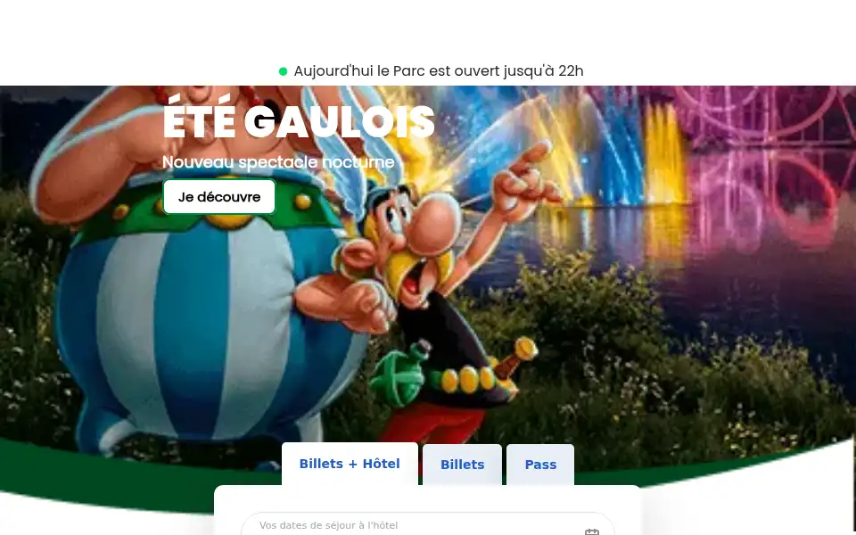 Screenshot of parcasterix.fr