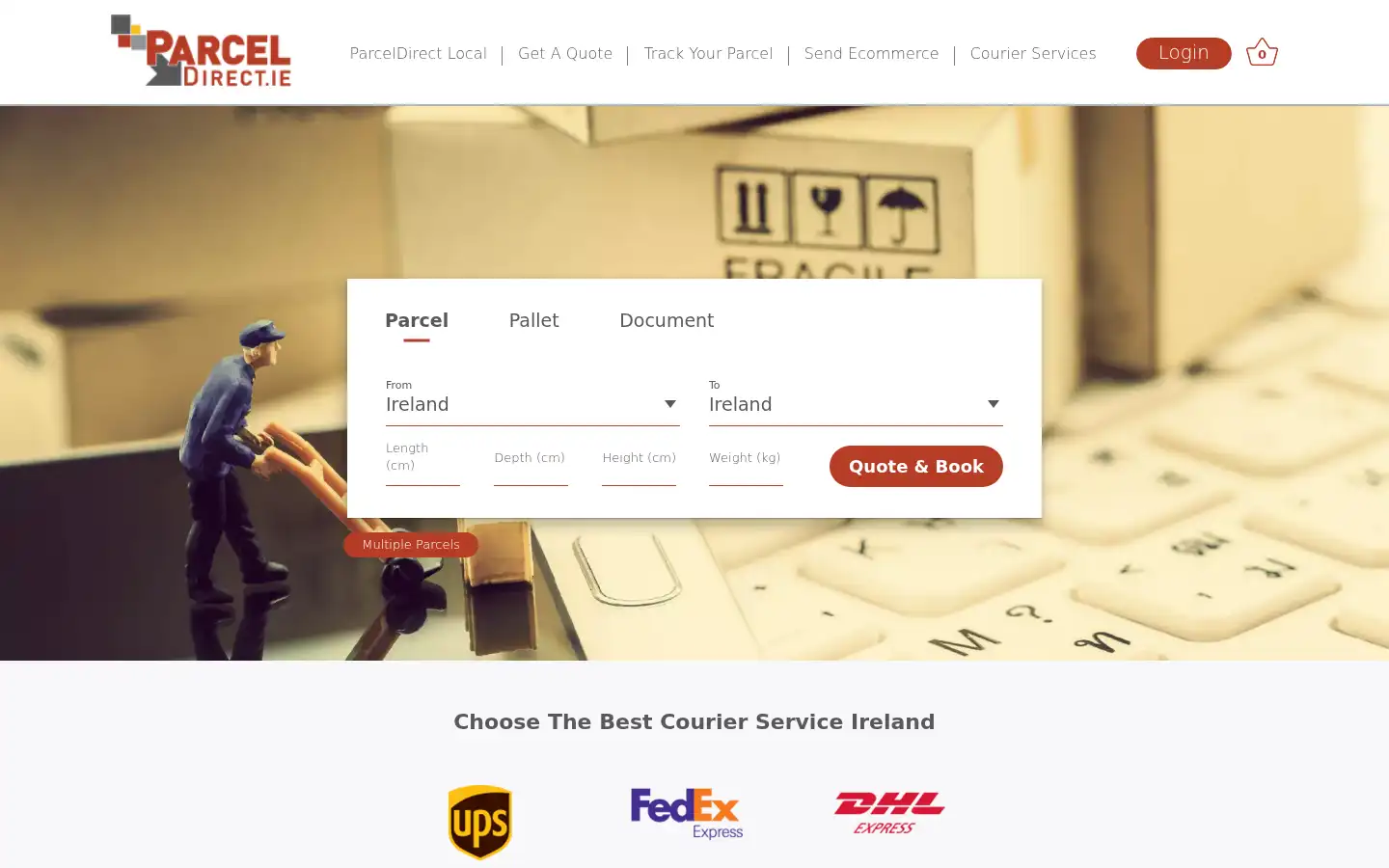 Screenshot of parceldirect.ie