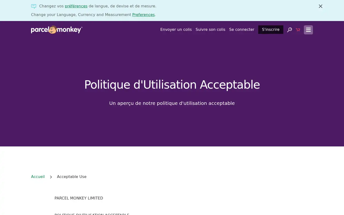 Screenshot of parcelmonkey.fr