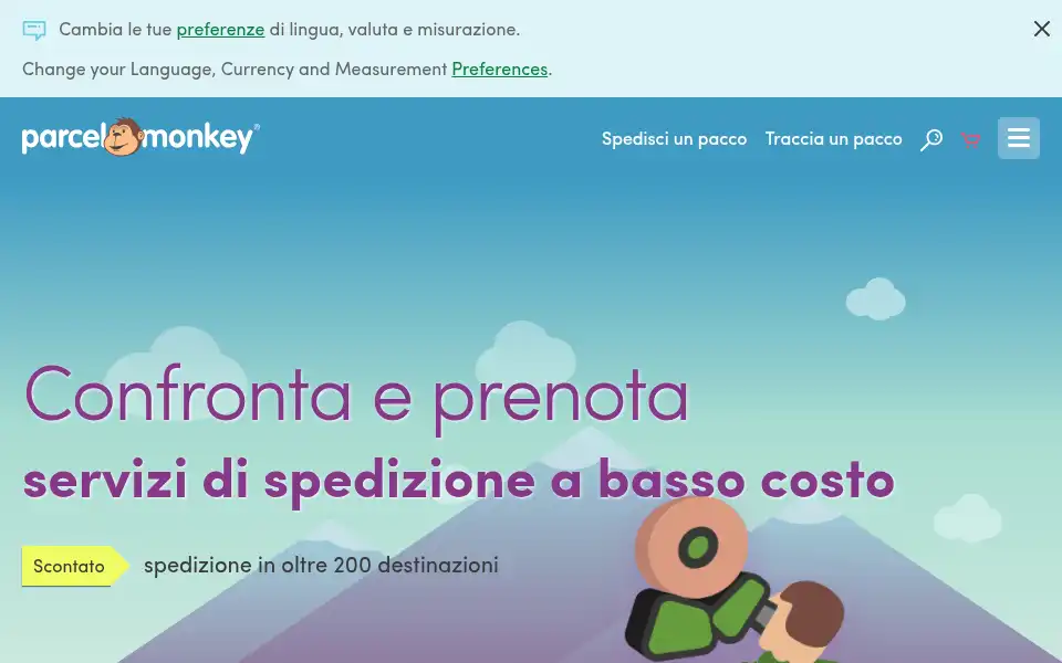 Screenshot of parcelmonkey.it