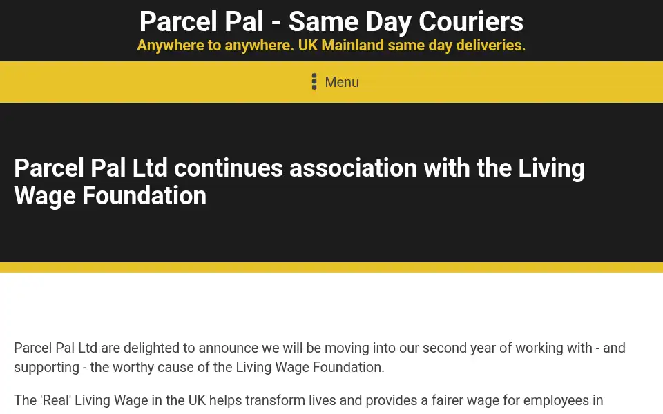 Screenshot of parcelpal.org