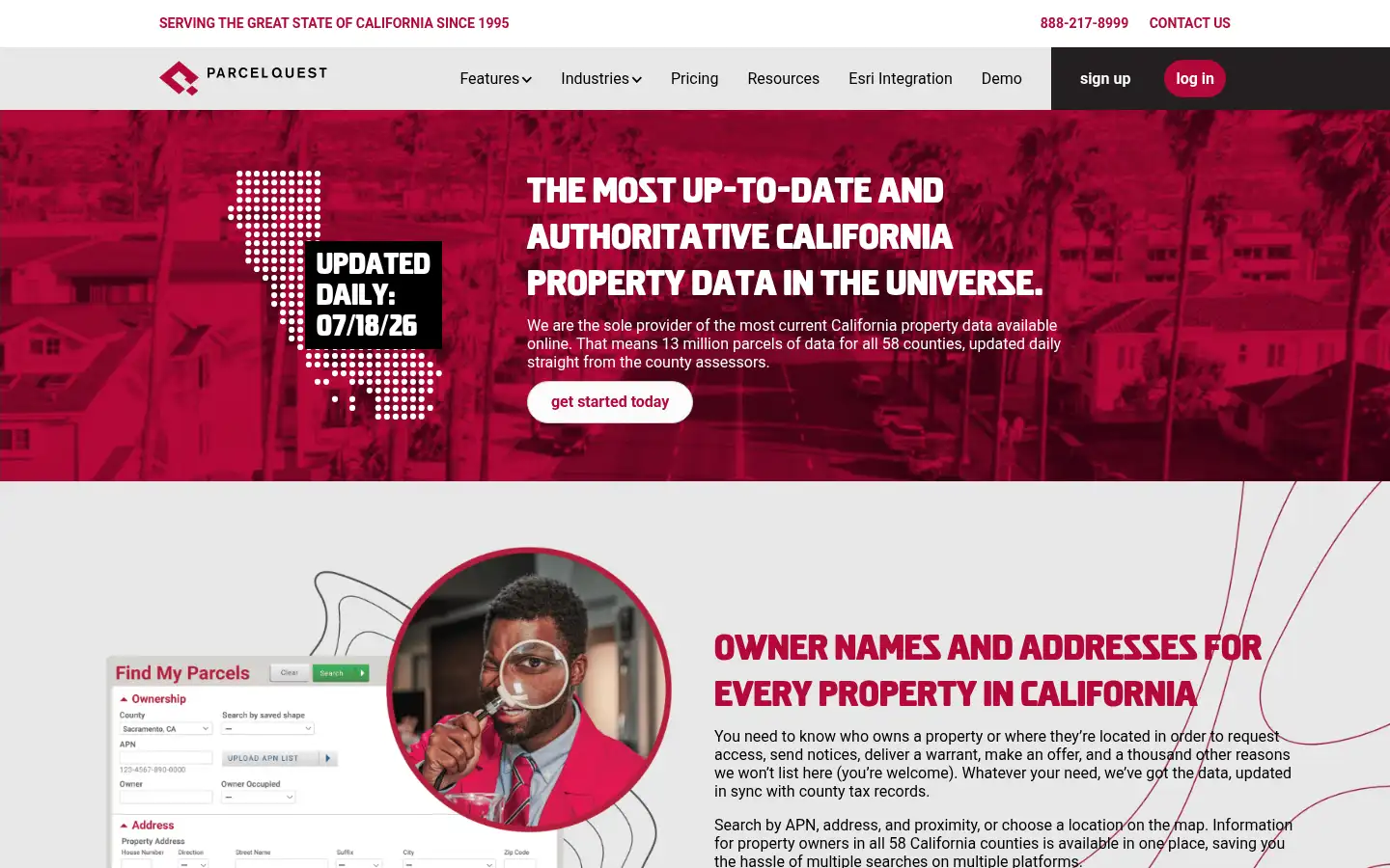Screenshot of parcelquest.com
