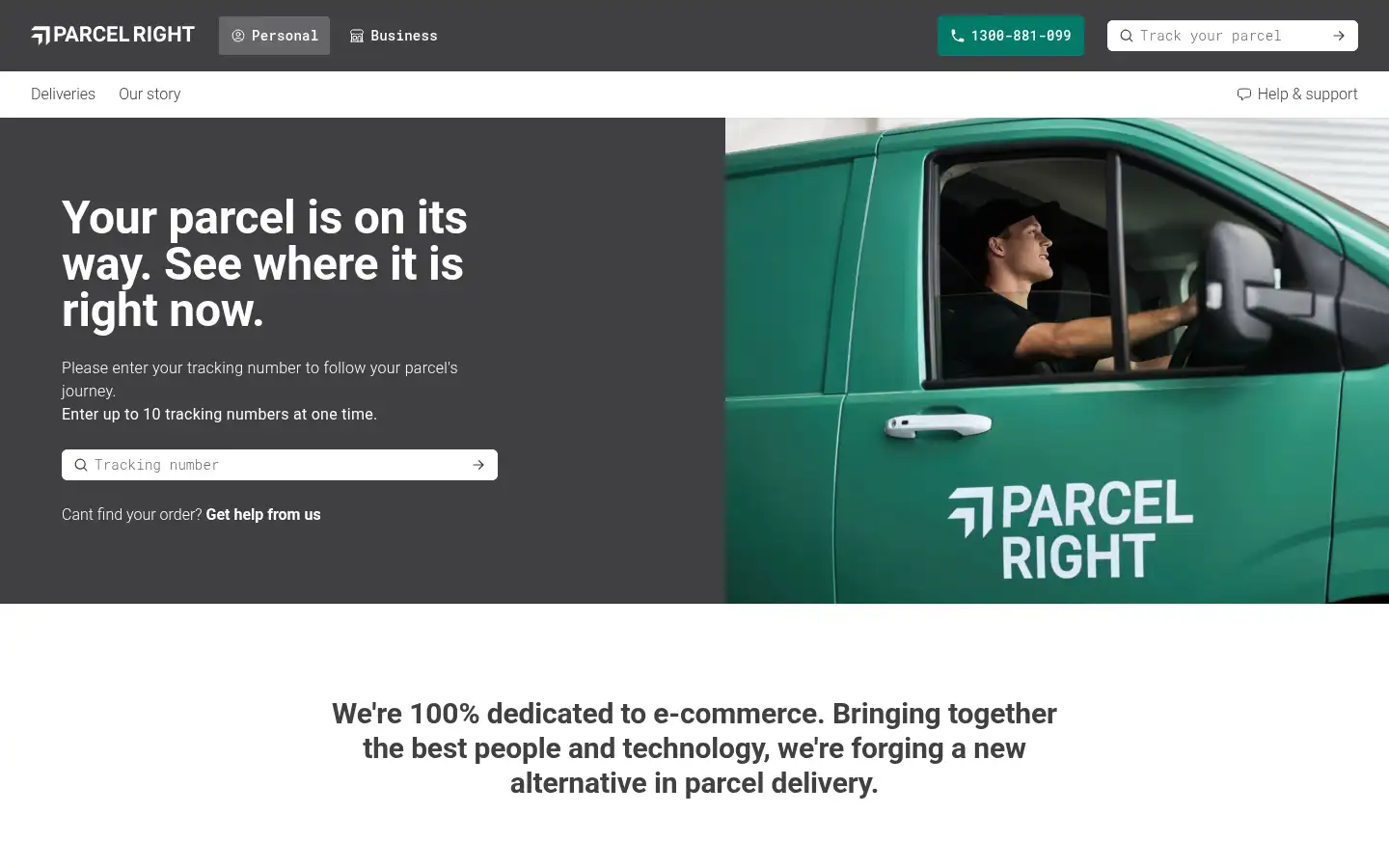 Screenshot of parcelright.com.au