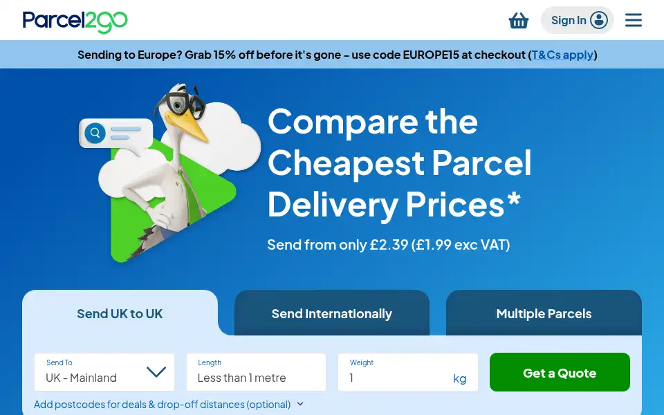 Screenshot of parcelstogo.com