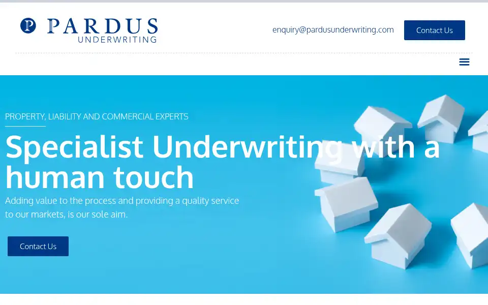 Screenshot of pardusunderwriting.com