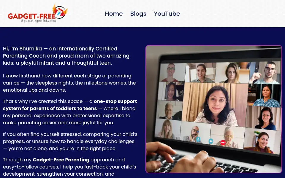 Screenshot of parentingwithbhumika.in