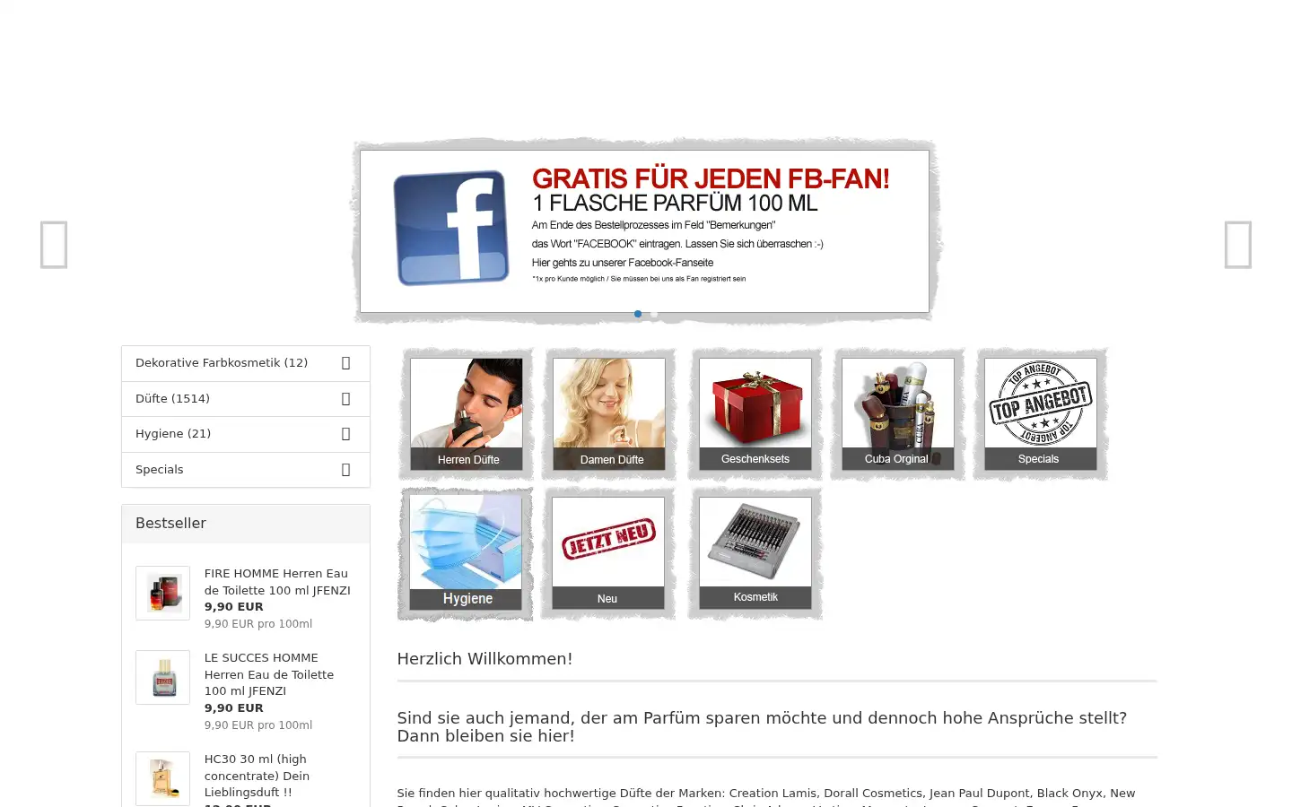 Screenshot of parfueme.de