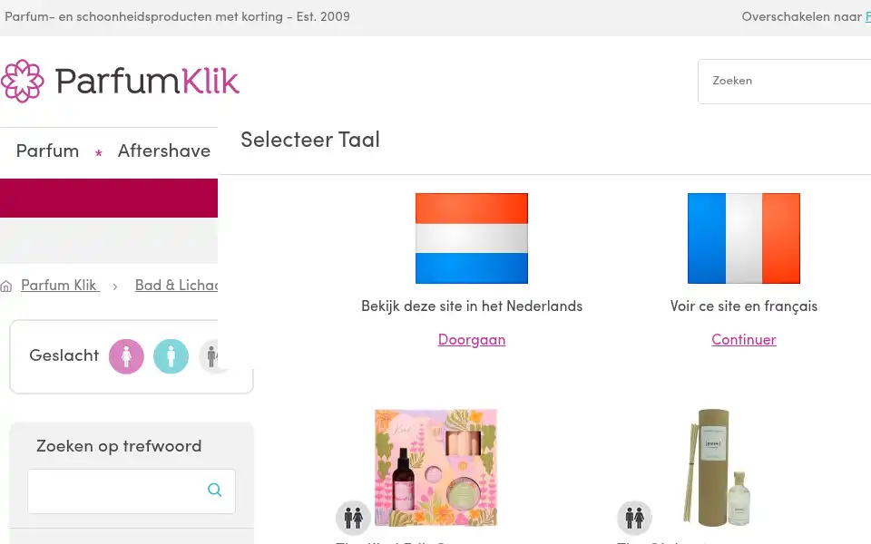 Screenshot of parfum-klik.be