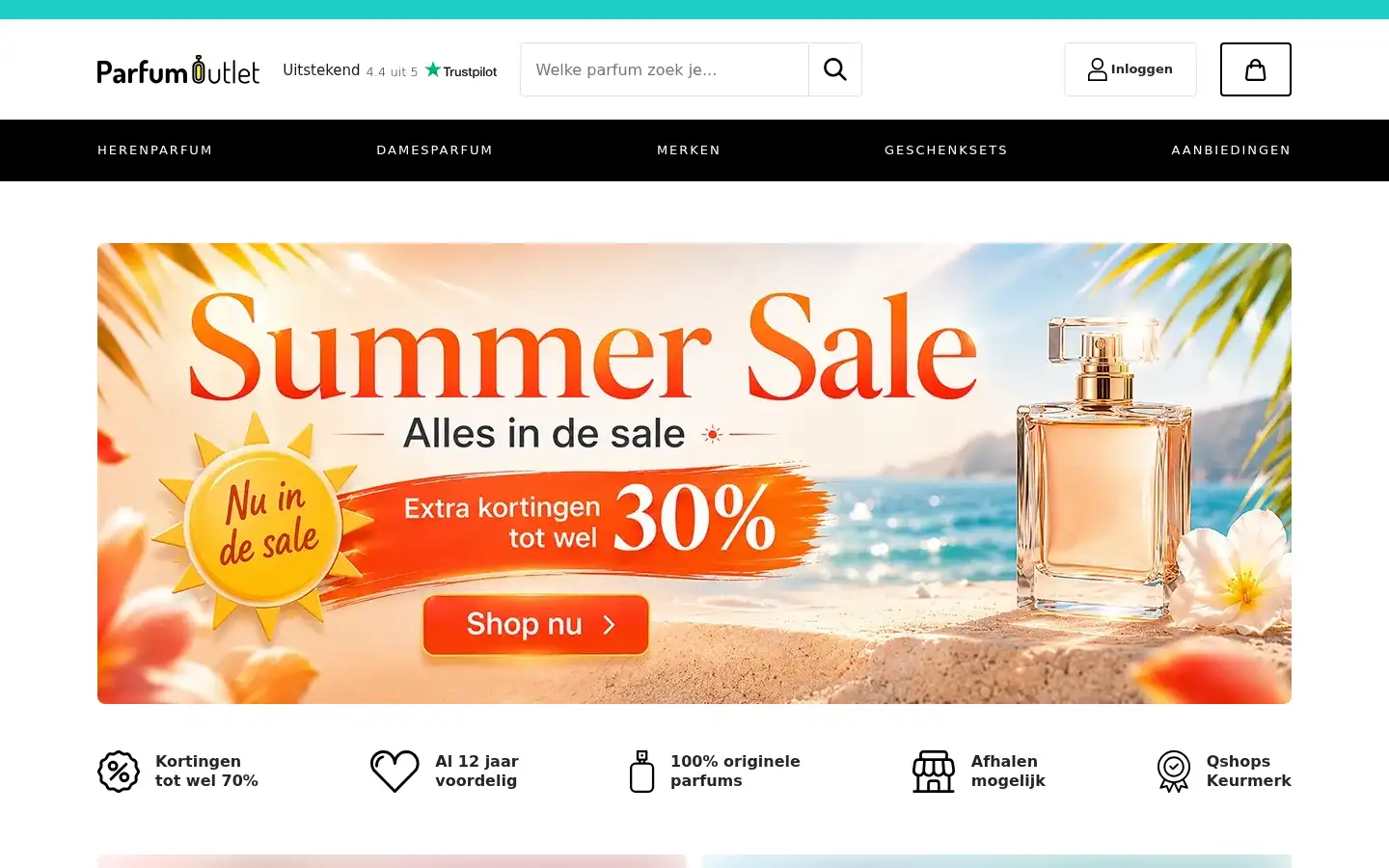 Screenshot of parfumoutlet.nl