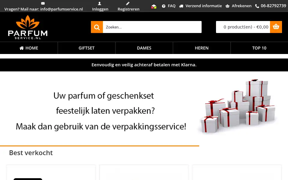 Screenshot of parfumservice.nl