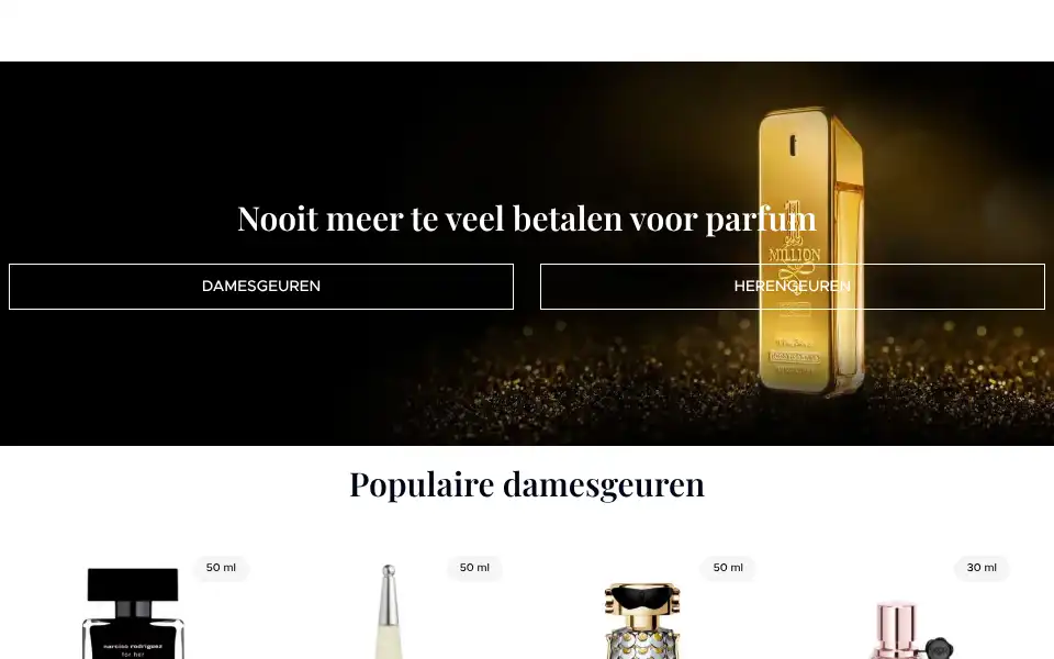 Screenshot of parfumvergelijker.nl