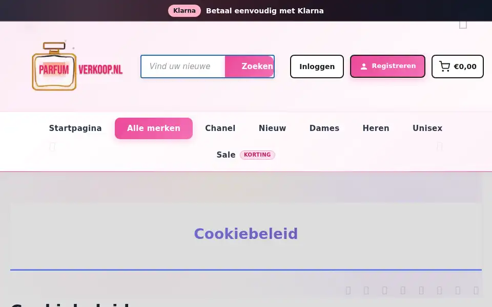 Screenshot of parfumverkoop.nl