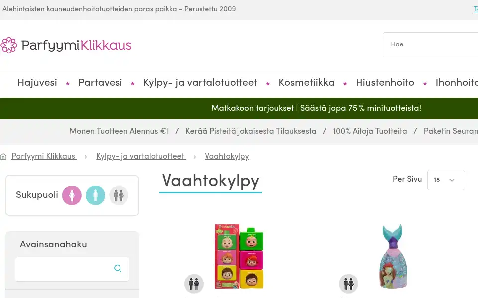 Screenshot of parfyymi-klikkaus.fi