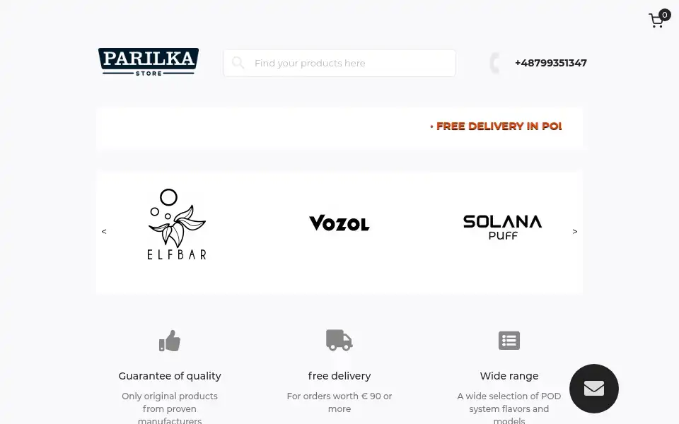 Screenshot of parilka-store.com
