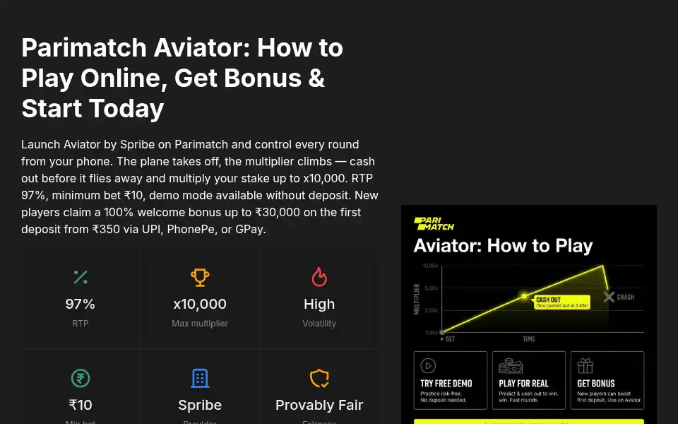 Screenshot of parimatch-aviator.net