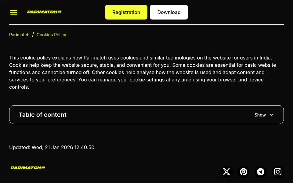 Screenshot of parimatch-live.in.net