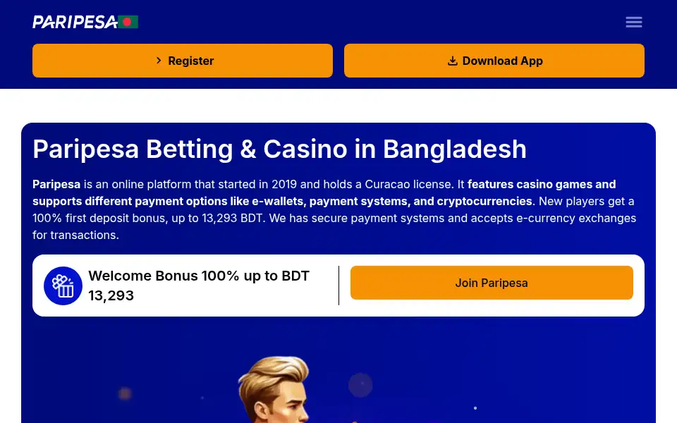 Screenshot of paripesabd.com