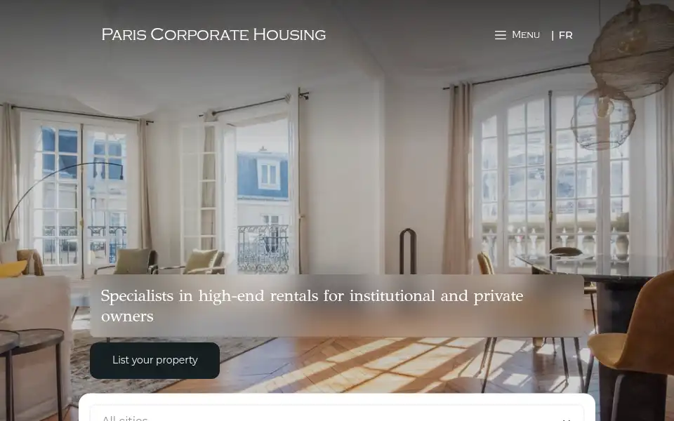 Screenshot of pariscorporatehousing.com