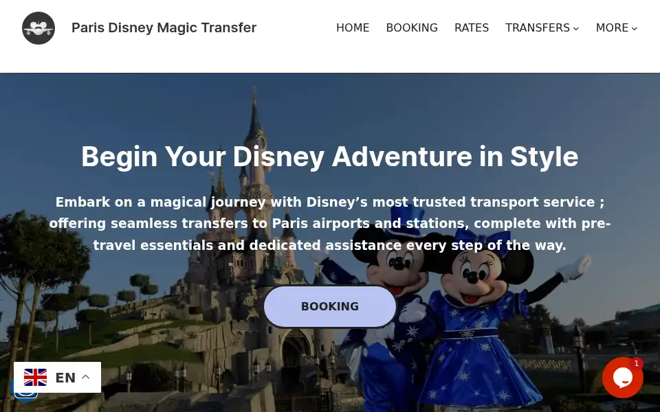 Screenshot of parisdisneymagictransfer.com
